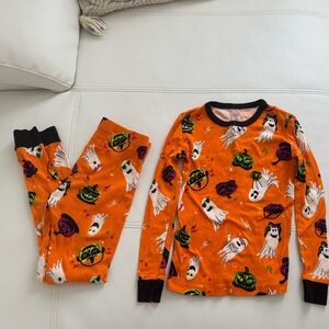 Hyde & Eek Kids Snug Fit Halloween Pajama Set Orange Size 10